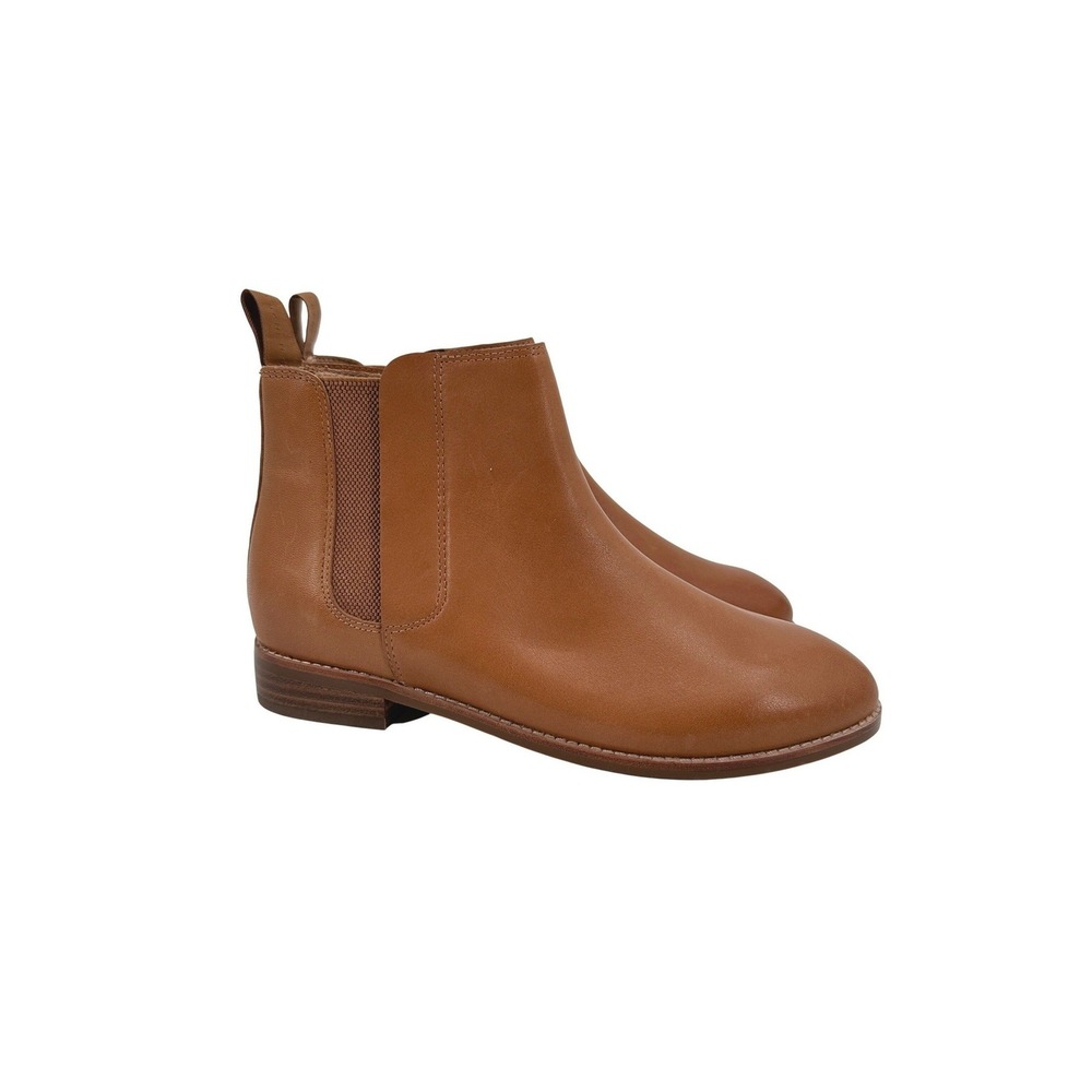 FRANKIE 4 Austen II Tan Leather Ankle Boots Womens 7 Chelsea Zip Bootie‎ NWOB